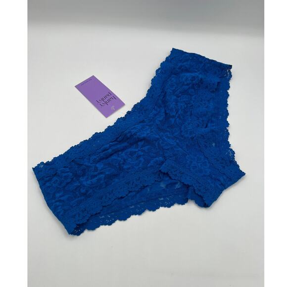 HANKY PANKY SIZE LARGE LACE SIGNATURE BOY SHORT PANTY SAPPHIRE BLUE NWT - Picture 4 of 10